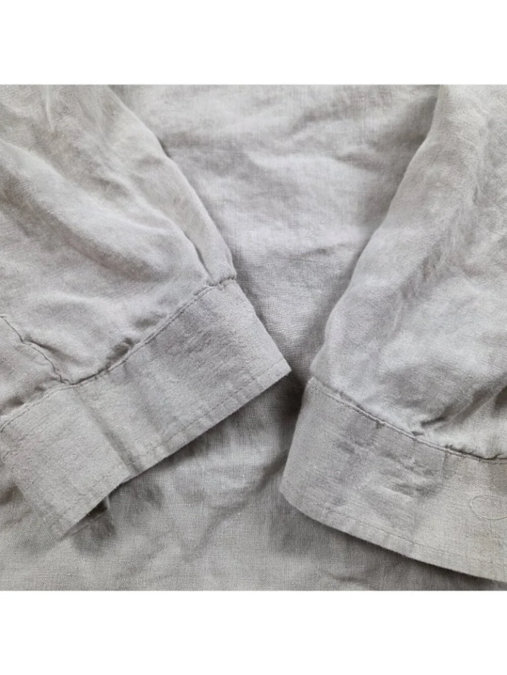 J.Jill Shirt Womens 3X Tan 100% Linen Button Up Coastal Long Sleeve Blouse Read